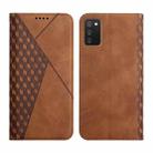 For Samsung Galaxy A03s 164mm Skin Feel Magnetic Leather Phone Case(Brown) - 1