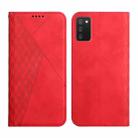 For Samsung Galaxy A03s 164mm Skin Feel Magnetic Leather Phone Case(Red) - 1
