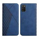 For Samsung Galaxy A03s 166mm Skin Feel Magnetic Leather Phone Case(Blue) - 1