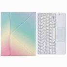 H-097C Touch Bluetooth Keyboard Leather Case with Rear Three-fold Holder For iPad 9.7 2018 & 2017(Rainbow) - 1