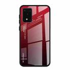 For Galaxy S20 Ultra Gradient Color Glass Case(Red) - 1