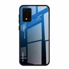 For Galaxy S20 Ultra Gradient Color Glass Case(Blue) - 1