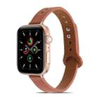 Double Rivets Leather Watch Band for Apple Watch Series 9&8&7 41mm / SE 3&SE 2&6&SE&5&4 40mm / 3&2&1 38mm(Brown) - 1