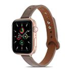 Double Rivets Leather Watch Band for Apple Watch Ultra 49mm / Series 8&7 45mm / SE 2&6&SE&5&4 44mm / 3&2&1 42mm(Light Brown) - 1