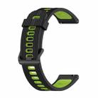 For Huawei Watch GT 3 42mm 20mm Two-color Stripe Silicone Watch Band(Black Lime Green) - 1