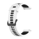 For Samsung Galaxy Watch4/Active2 20mm Two-color Stripe Silicone Watch Band(White Black) - 1