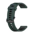 For Samsung Galaxy Watch4/Active2 20mm Two-color Stripe Silicone Watch Band(Olive Green Black) - 1