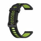 For Samsung Galaxy Watch4/Active2 20mm Two-color Stripe Silicone Watch Band(Black Lime Green) - 1