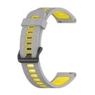 For Samsung Galaxy Watch4/Active2 20mm Two-color Stripe Silicone Watch Band(Grey Yellow) - 1