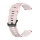 For Samsung Galaxy Watch4/Active2 20mm Two-color Stripe Silicone Watch Band(Sand Pink White) - 1