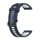 For Samsung Galaxy Watch4/Active2 20mm Two-color Stripe Silicone Watch Band(Midnight Blue White) - 1