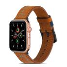 Sewing Matte Leather Watch Band for Apple Watch Series 8&7 41mm / SE 2&6&SE&5&4 40mm / 3&2&1 38mm(Brown) - 1