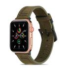 Sewing Matte Leather Watch Band for Apple Watch Series 8&7 41mm / SE 2&6&SE&5&4 40mm / 3&2&1 38mm(Army Green) - 1