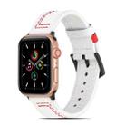 Sewing Matte Leather Watch Band for Apple Watch Series 9&8&7 41mm / SE 3&SE 2&6&SE&5&4 40mm / 3&2&1 38mm(White) - 1