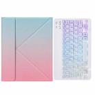 H-102S3 Tri-color Backlight Bluetooth Keyboard Leather Case with Rear Three-fold Holder For iPad 10.2 2020 & 2019 / Pro 10.5 inch(Pink Blue) - 1