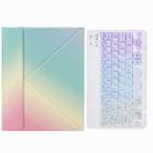 H-097S3 Tri-color Backlight Bluetooth Keyboard Leather Case with Rear Three-fold Holder For iPad 9.7 2018 & 2017(Rainbow) - 1