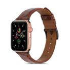 Crocodile Texture Leather Watch Band for Apple Watch Series 8&7 41mm / SE 2&6&SE&5&4 40mm / 3&2&1 38mm(Brown) - 1