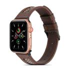Genuine Leather + GD Knitting Watch Band for Apple Watch Ultra 49mm&Watch Ultra 2 49mm / Series 9&8&7 45mm / SE 3&SE 2&6&SE&5&4 44mm / 3&2&1 42mm(Dark Brown) - 1