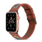 Genuine Leather + GD Knitting Watch Band for Apple Watch Ultra 49mm&Watch Ultra 2 49mm / Series 9&8&7 45mm / SE 3&SE 2&6&SE&5&4 44mm / 3&2&1 42mm(Brown) - 1