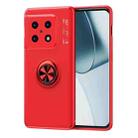 For OnePlus 10 Pro 5G Metal Ring Holder 360 Degree Rotating TPU Phone Case(Red) - 1