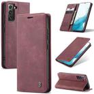 For Samsung Galaxy S22 CaseMe 013 Multifunctional Horizontal Flip Leather Phone Case(Wine Red) - 1