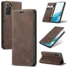 For Samsung Galaxy S22 CaseMe 013 Multifunctional Horizontal Flip Leather Phone Case(Coffee) - 1