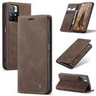 For Xiaomi Redmi Note 11 5G(China)/ Poco M4 Pro 5G(Overseas Version) / Redmi Note 11T 5G (India) CaseMe 013 Multifunctional Horizontal Flip Leather Phone Case(Coffee) - 1