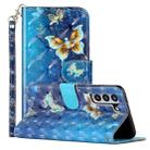 For Samsung Galaxy S22 5G 3D Pattern Horizontal Flip PU Leather Phone Case(Rankine Butterfly) - 1
