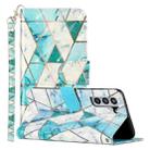 For Samsung Galaxy S22+ 5G 3D Pattern Horizontal Flip PU Leather Phone Case(Marble) - 1