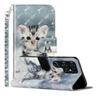 For Samsung Galaxy S22 Ultra 5G 3D Pattern Horizontal Flip PU Leather Phone Case(Cat) - 1