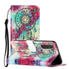 For Samsung Galaxy S22 5G Colored Drawing Marble Pattern PU Leather Phone Case(Butterfly Wind Chimes) - 1