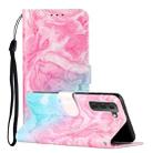 For Samsung Galaxy S22 5G Colored Drawing Marble Pattern PU Leather Phone Case(Pink Green Marble) - 1