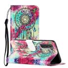 For Samsung Galaxy S22+ 5G Colored Drawing Marble Pattern PU Leather Phone Case(Butterfly Wind Chimes) - 1