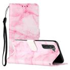 For Samsung Galaxy S22+ 5G Colored Drawing Marble Pattern PU Leather Phone Case(Pink Marble) - 1