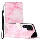 For Samsung Galaxy S22 Ultra 5G Colored Drawing Marble Pattern PU Leather Phone Case(Pink Marble) - 1