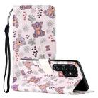 For Samsung Galaxy S22 Ultra 5G Oil Embossed Pattern PU Leather Phone Case(Little Bear) - 1