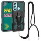 For Infinix Hot 11 Armor Warrior Shockproof PC + TPU Lanyard Phone Case(Green) - 1