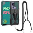 For Infinix Hot 11s Armor Warrior Shockproof PC + TPU Lanyard Phone Case(Green) - 1