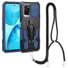 For Infinix Note 10 Pro Armor Warrior Shockproof PC + TPU Lanyard Phone Case(Blue) - 1