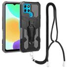 For Infinix Smart 6 Armor Warrior Shockproof PC + TPU Lanyard Phone Case(Grey) - 1