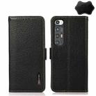 For Xiaomi Mi 10S KHAZNEH Side-Magnetic Litchi Genuine Leather RFID Phone Case(Black) - 1