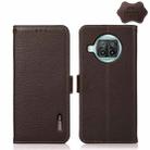 For Xiaomi Mi 10T Lite 5G KHAZNEH Side-Magnetic Litchi Genuine Leather RFID Phone Case(Brown) - 1