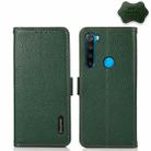 For Xiaomi Redmi Note 8 2021 KHAZNEH Side-Magnetic Litchi Genuine Leather RFID Phone Case(Green) - 1