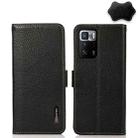 For Xiaomi Poco X3 GT KHAZNEH Side-Magnetic Litchi Genuine Leather RFID Phone Case(Black) - 1
