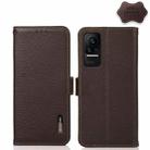 For Xiaomi Civi 5G KHAZNEH Side-Magnetic Litchi Genuine Leather RFID Phone Case(Brown) - 1