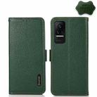 For Xiaomi Civi 5G KHAZNEH Side-Magnetic Litchi Genuine Leather RFID Phone Case(Green) - 1