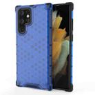 For Samsung Galaxy S22 Ultra 5G Honeycomb PC + TPU Phone Case(Blue) - 1