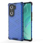 For Honor 60 Honeycomb PC + TPU Phone Case(Blue) - 1