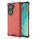 For Honor 60 Honeycomb PC + TPU Phone Case(Red) - 1