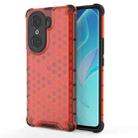 For Honor 60 Pro Honeycomb PC + TPU Phone Case(Red) - 1